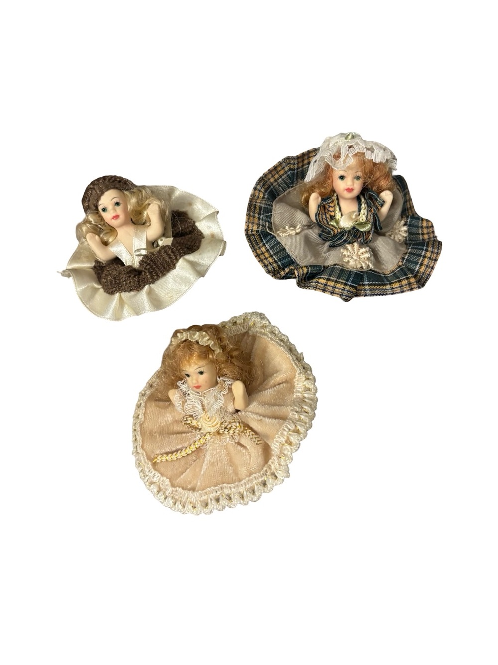 Antique Collectible Miniature Victorian Porcelain Doll Set
